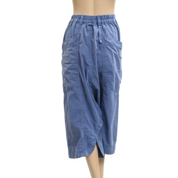 Free People Marbella Crop Harem Pants Slouchy Smocked Oversized Cotton S 283602 - Picture 6 of 8